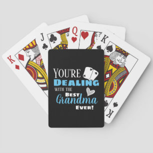 Lustigt att hantera Best Grandma Light Blue Casinokort