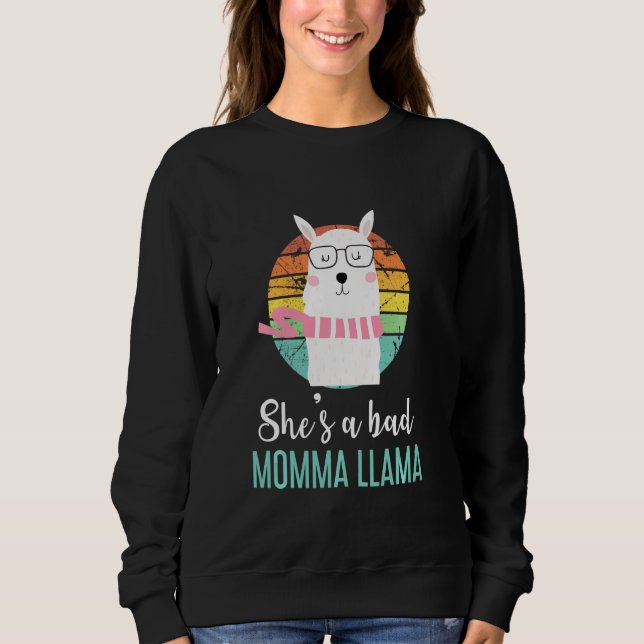 Lustigt att hon är en dålig mamma Llama Mamma T Shirt (Framsida)