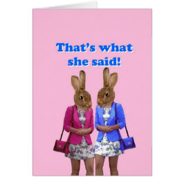 Lustigt att hon sa text hälsningskort