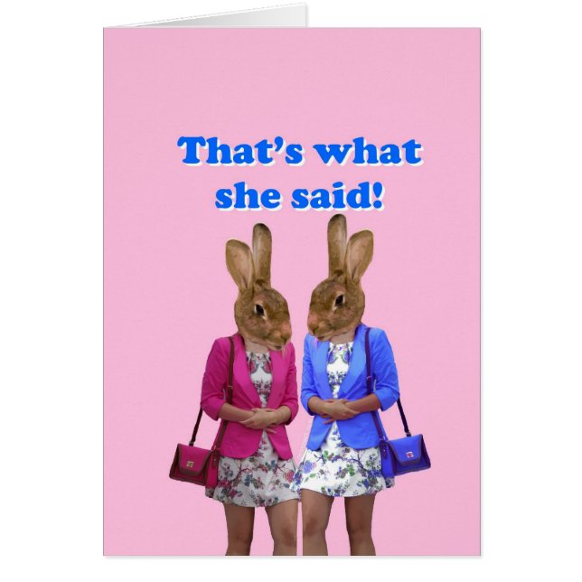 Lustigt att hon sa text hälsningskort (Framsidan)