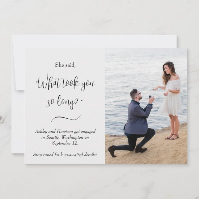 Lustigt att hon sa "Vad tog så lång tid" Foto Enga Inbjudningar (Framsida)