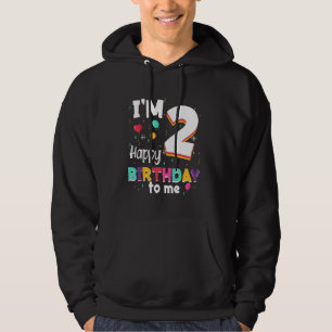 Lustigt att jag är 2 år gammal Grattis på födelsed Hoodie