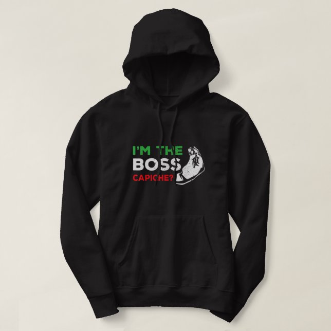 Lustigt att jag är Chef, italienska Nonna Nonno Ca Hoodie (Design framsida)