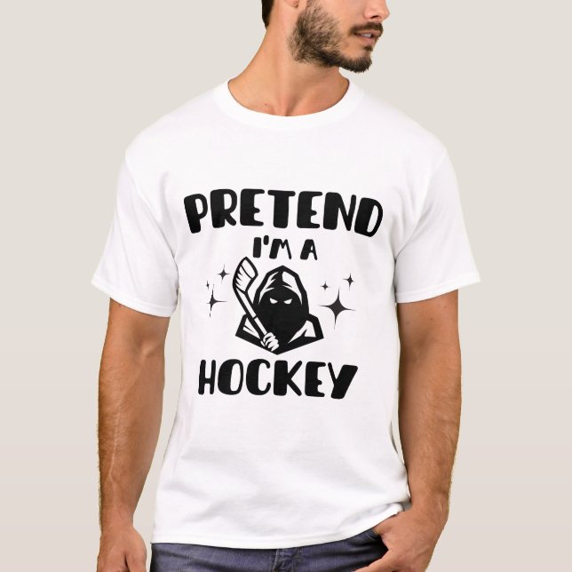 Lustigt att jag är en Hockey Cute Hockey Halloween T Shirt (Framsida)