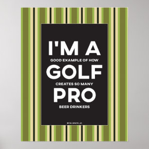 Lustigt att jag är Golf Pro Golf Poster
