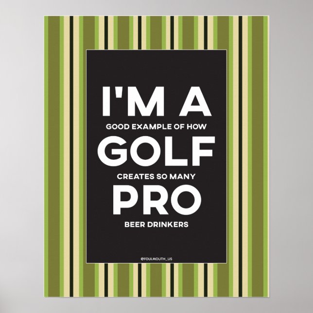 Lustigt att jag är Golf Pro Golf Poster (Framsidan)