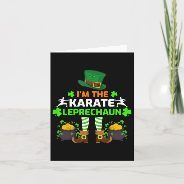 Lustigt att jag är Karate Leprechaun Karate St. Pa Kort (Framsida)