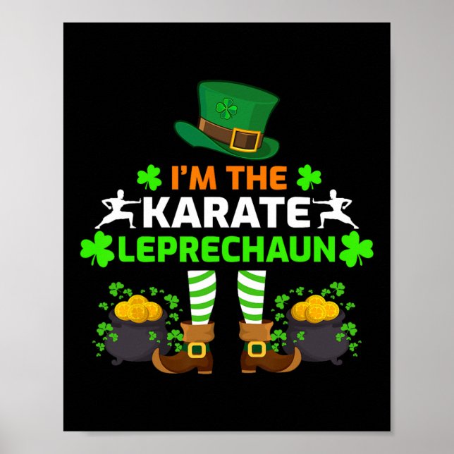 Lustigt att jag är Karate Leprechaun Karate St. Pa Poster (Framsidan)