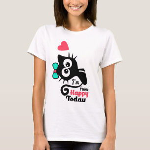 Lustigt att jag är kattdjur lycklig i dag Funny T Shirt