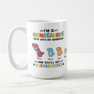 Lustigt att jag är nanasaurus upp till 3 barnKa Kaffemugg