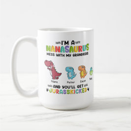 Lustigt att jag är nanasaurus upp till tre barn Ka Kaffemugg