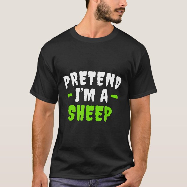 Lustigt att jag är Sheep Lazy Halloween Costume T Shirt (Framsida)