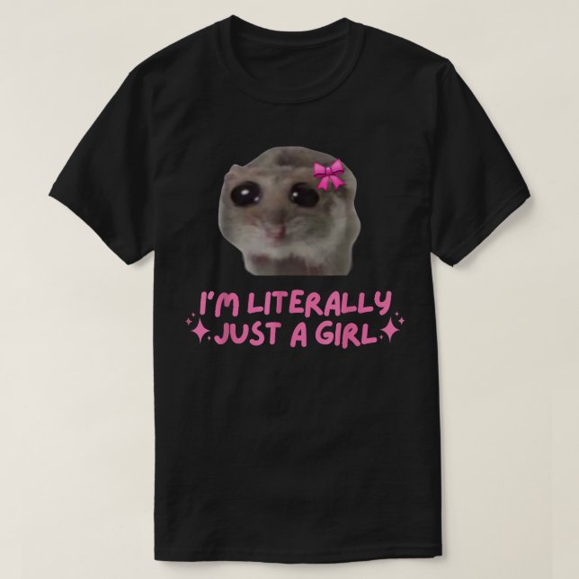 Lustigt att jag bara är Ledsen Hamster Meme T Shirt (Design framsida)