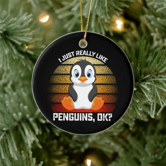Lustigt att jag bara Verkligen som Penguins okej Julgransprydnad Keramik (Träd)