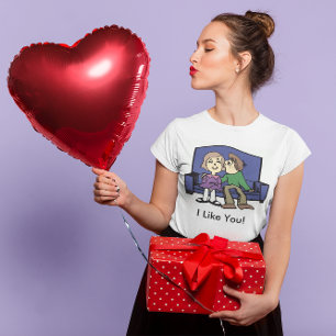 Lustigt att jag gillar dig Valentine Womens Tee Shirt