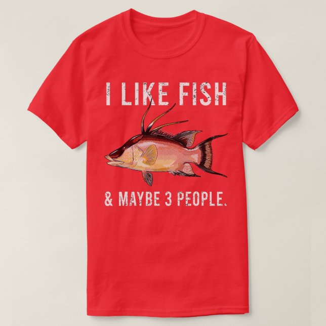 Lustigt att jag gillar hajfisk och kanske 3 person t shirt (Design framsida)