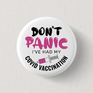 Lustigt att jag har vaccinerat mig. knapp