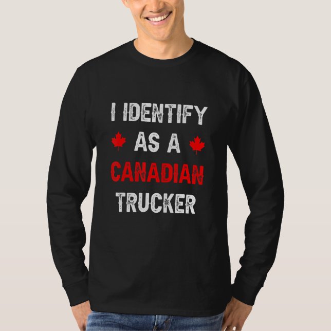 Lustigt att jag identifierar mig som en kanadensis t shirt (Framsida)