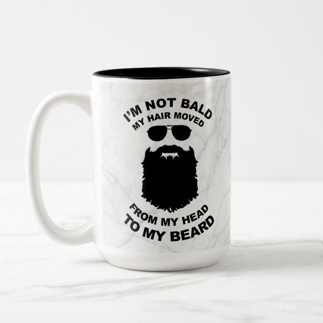 Lustigt att jag inte är Bald Grått Marble Två-Tonad Mugg (Vänster)