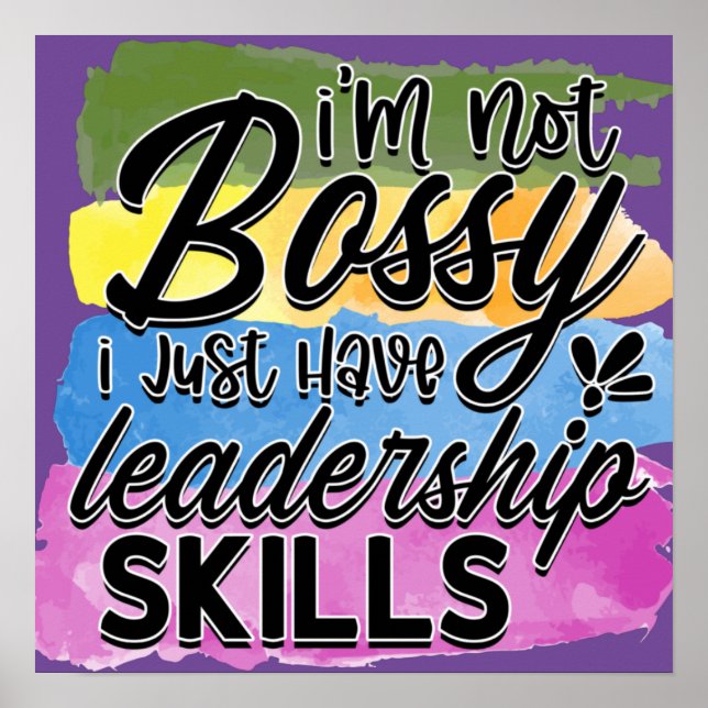 Lustigt att jag inte är Bossy Leaeness Skills Quot Poster (Framsidan)