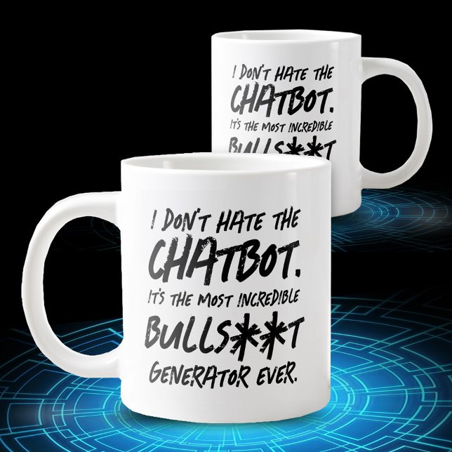 Lustigt att jag inte hatar Chatbot ... Jumbo Mugg (Funny I Don't Hate the Chatbot ... Jumbo Coffee Mug Cover Photo)