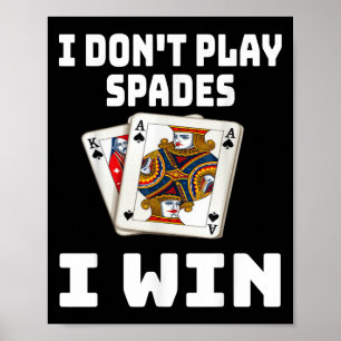 Lustigt att jag inte spelar Spader jag vinkar kort Poster
