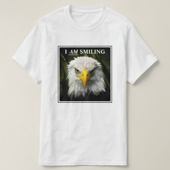 Lustigt att jag ler Grumpy Eagle Photo T Shirt (Design framsida)