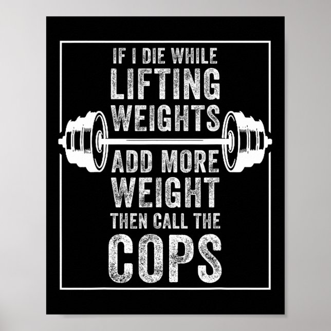 Lustigt att jag lyfter viktgift för Powerlift M Poster (Framsidan)
