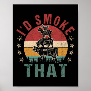 Lustigt att jag skulle röka att Bbq Shirt Chef Man Poster