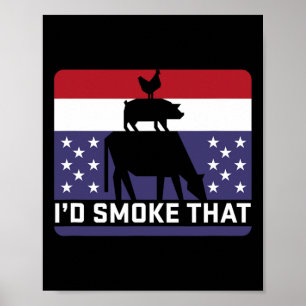 Lustigt att jag skulle röka den där Barbecue Retro Poster