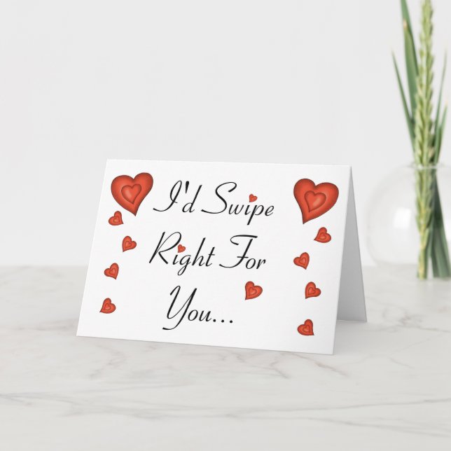 Lustigt att jag skulle svepa Höger för dina Valent Helgkort (Framsida)