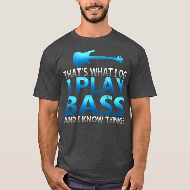 Lustigt att jag spelar Bass och jag känner Sak Ste T Shirt (Framsida)