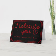 Lustigt att jag tolererar Glitter Valentine Card