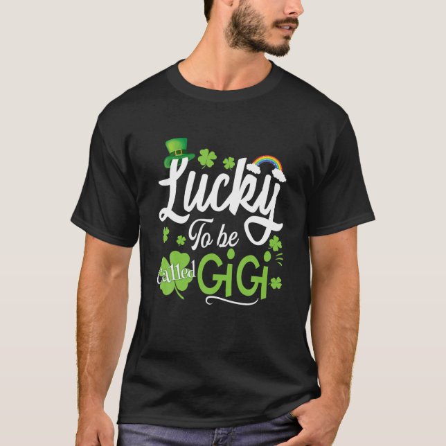 Lustigt att kallas Gigi Shamrock St. Patrick. T Shirt (Framsida)