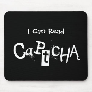Lustigt att läsa Captcha i svartvitt Musmatta