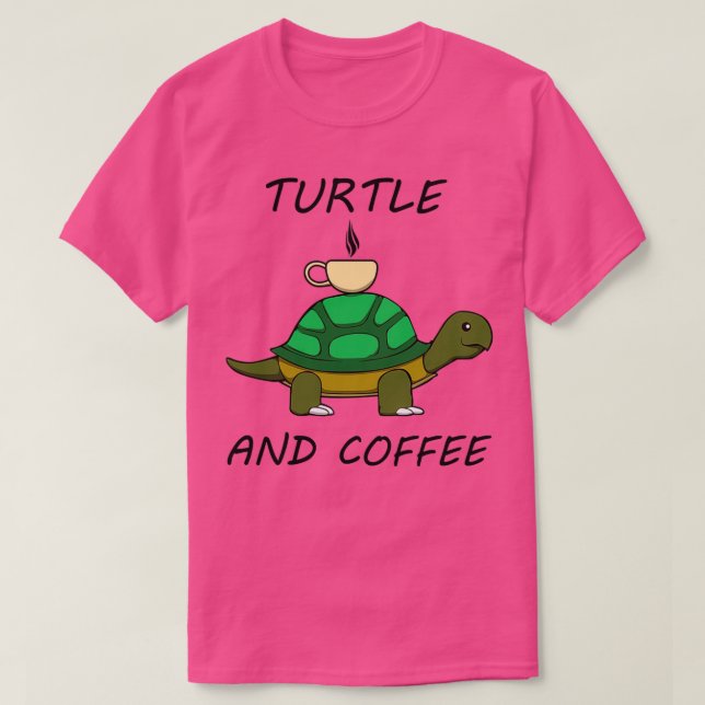 Lustigt att säga kaffe och sköldpadda måndag t shirt (Design framsida)