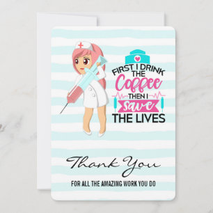 Lustigt att säga med Hypodermic Nål Nurses dag Tack Kort