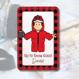 Lustigt att säga till honom Vinter Snö Alaska Vaca Magnet