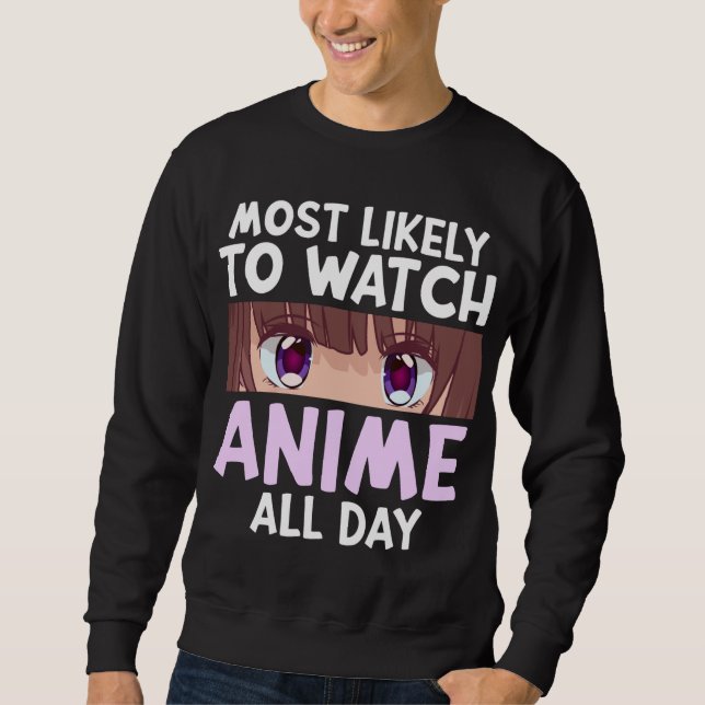 Lustigt att se Anime Älskare Lång Ärmad Tröja (Framsida)