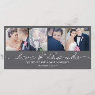 Lustigt att skriva tackkort för Bröllop - Grått Tack Kort