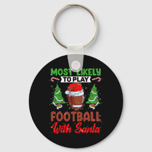 Lustigt att spela fotboll med Santa Chri Nyckelring