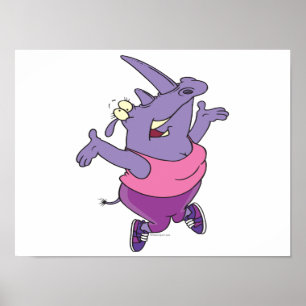 Lustigt att träna ut tecknad från noshörning poster