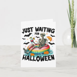 Lustigt att vänta på Halloween Skeleton Spooky V Kort