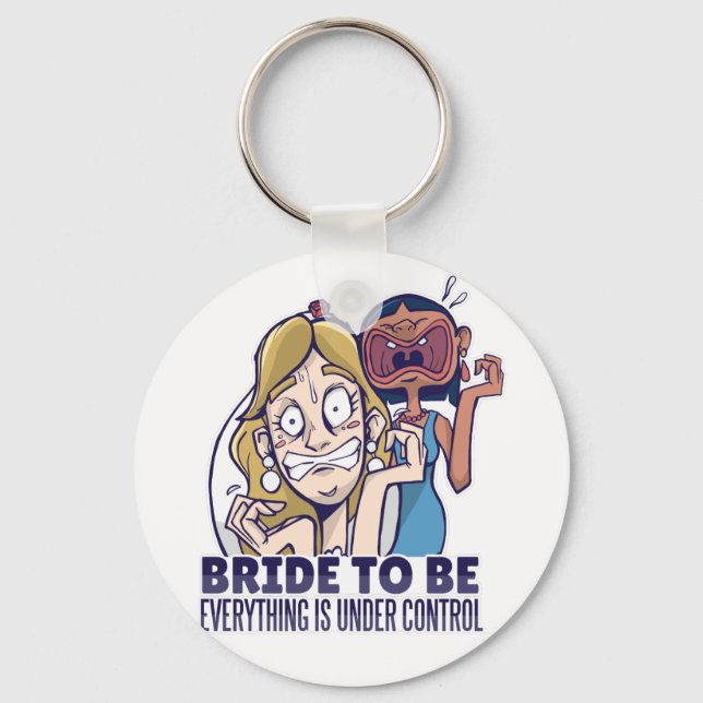 Lustigt att vara allt står under kontrollgåva nyckelring (Framsida)