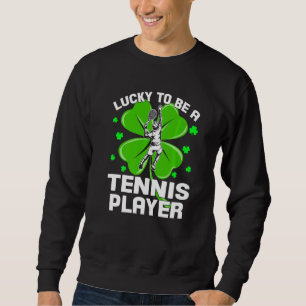 Lustigt att vara en tennis Player Shamrock St Patr Lång Ärmad Tröja