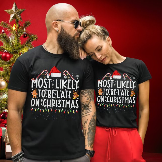 Lustigt att vara sen på jul t shirt (Skapare uppladdad)