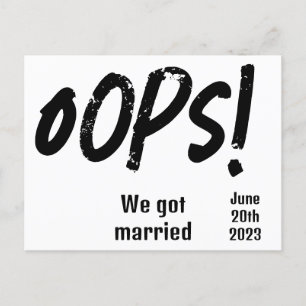 Lustigt att vi har gift eloped vykort