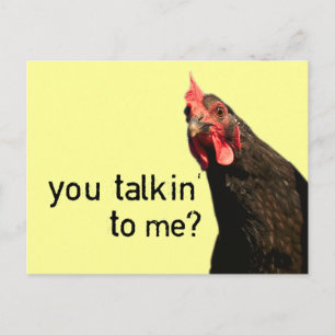 Lustigt Attitude Chicken - pratar du med mig? Vykort