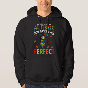 Lustigt Autism citerar: "Society säger att jag är  Hoodie