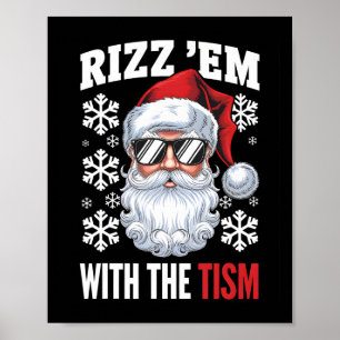 Lustigt Autism Rizz Em med jultomten Poster